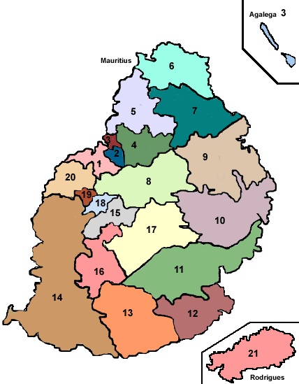 Mauritius Constituency Map